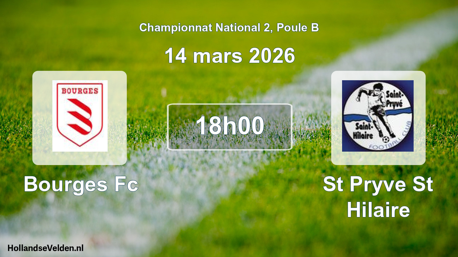 Geplande wedstrijd: Bourges Fc - St Pryve St Hilaire (14 mars 2026)