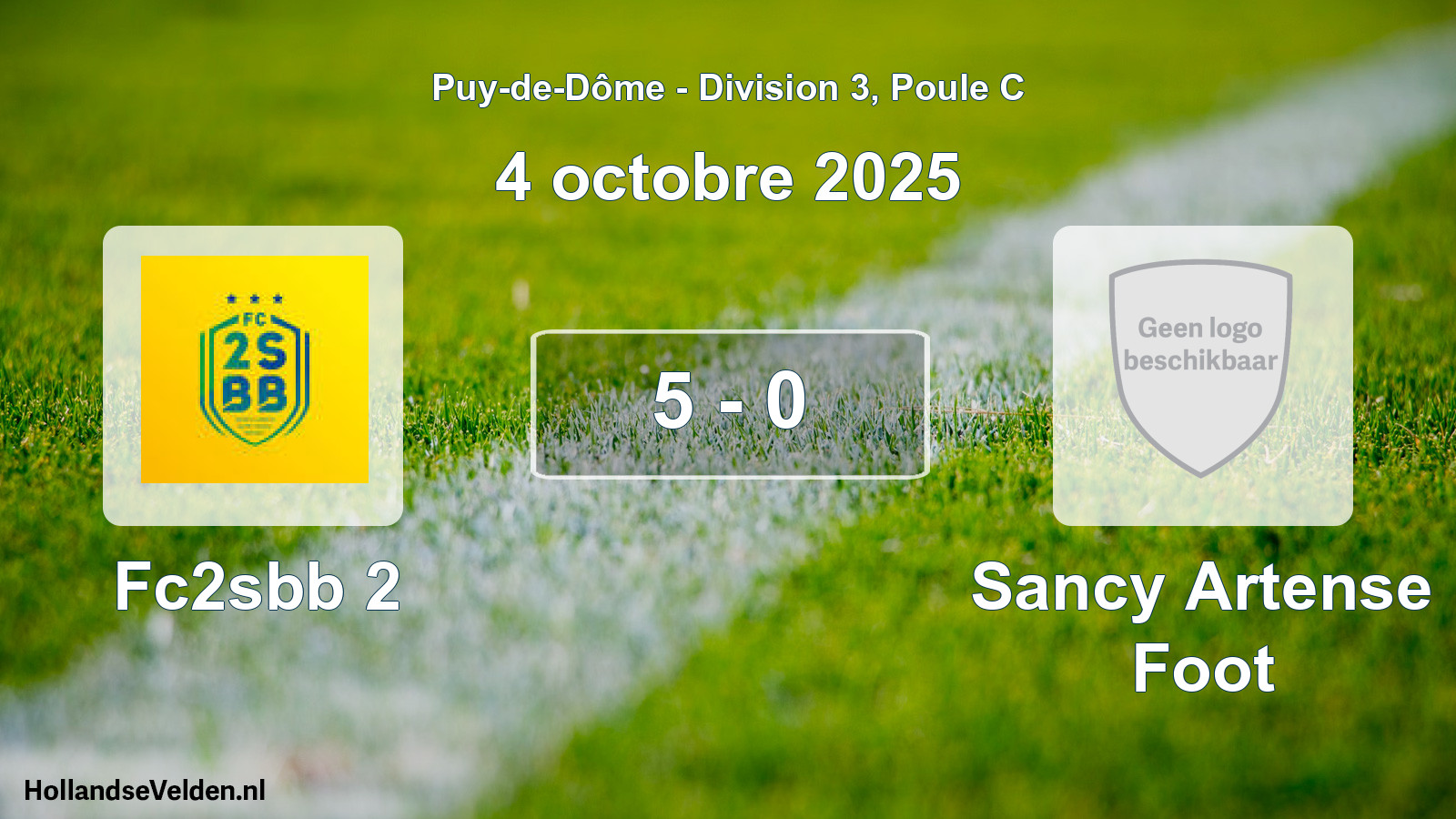 Gespeelde wedstrijd: Fc2sbb 2 - Sancy Artense Foot 5 - 0 (4 oktober 2025)