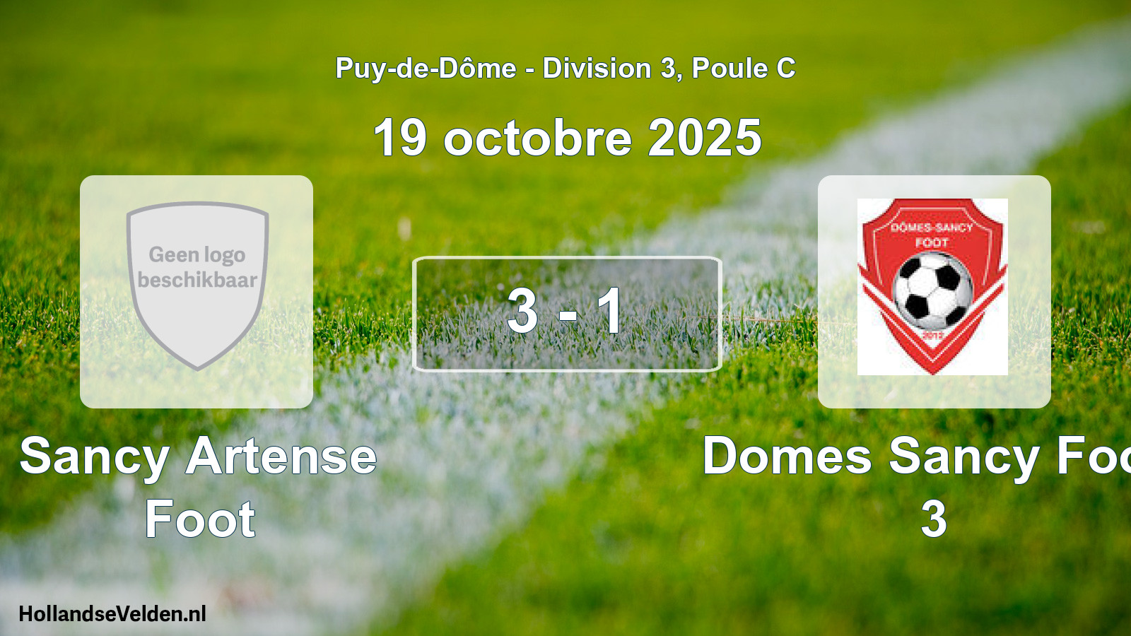 Match joué: Sancy Artense Foot - Domes Sancy Foot 3 3 - 1 (19 octobre 2025)