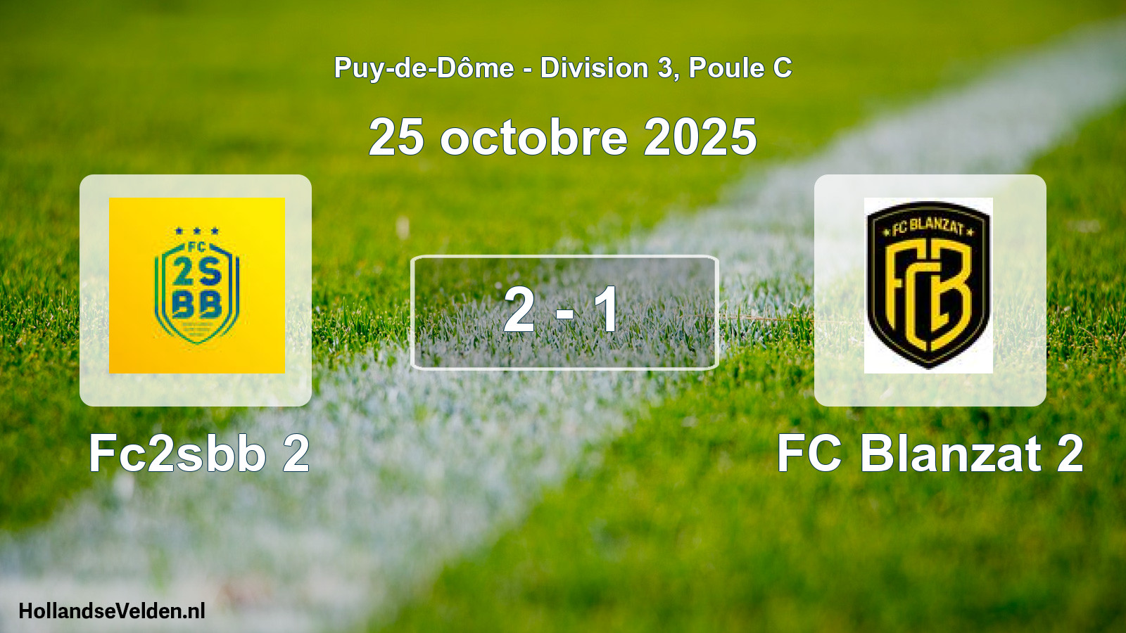 Match joué: Fc2sbb 2 - FC Blanzat 2 2 - 1 (25 octobre 2025)