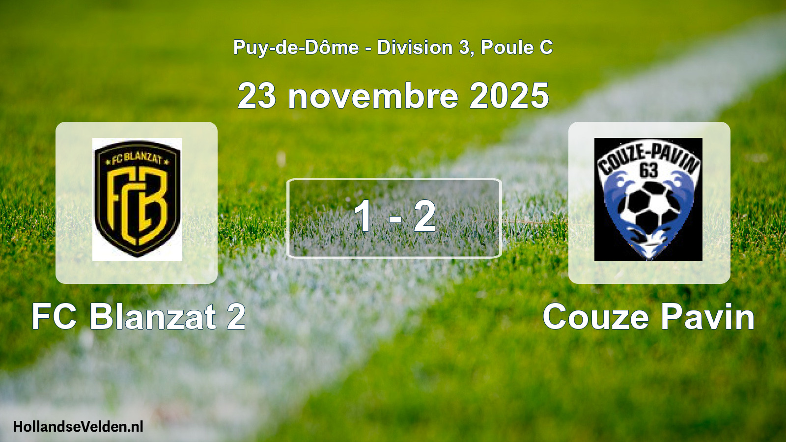 Gespeelde wedstrijd: FC Blanzat 2 - Couze Pavin 1 - 2 (23 november 2025)