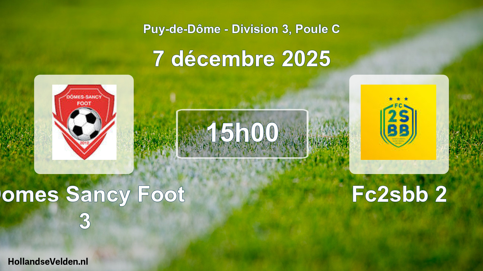 Match programmé: Domes Sancy Foot 3 - Fc2sbb 2 (7 décembre 2025)