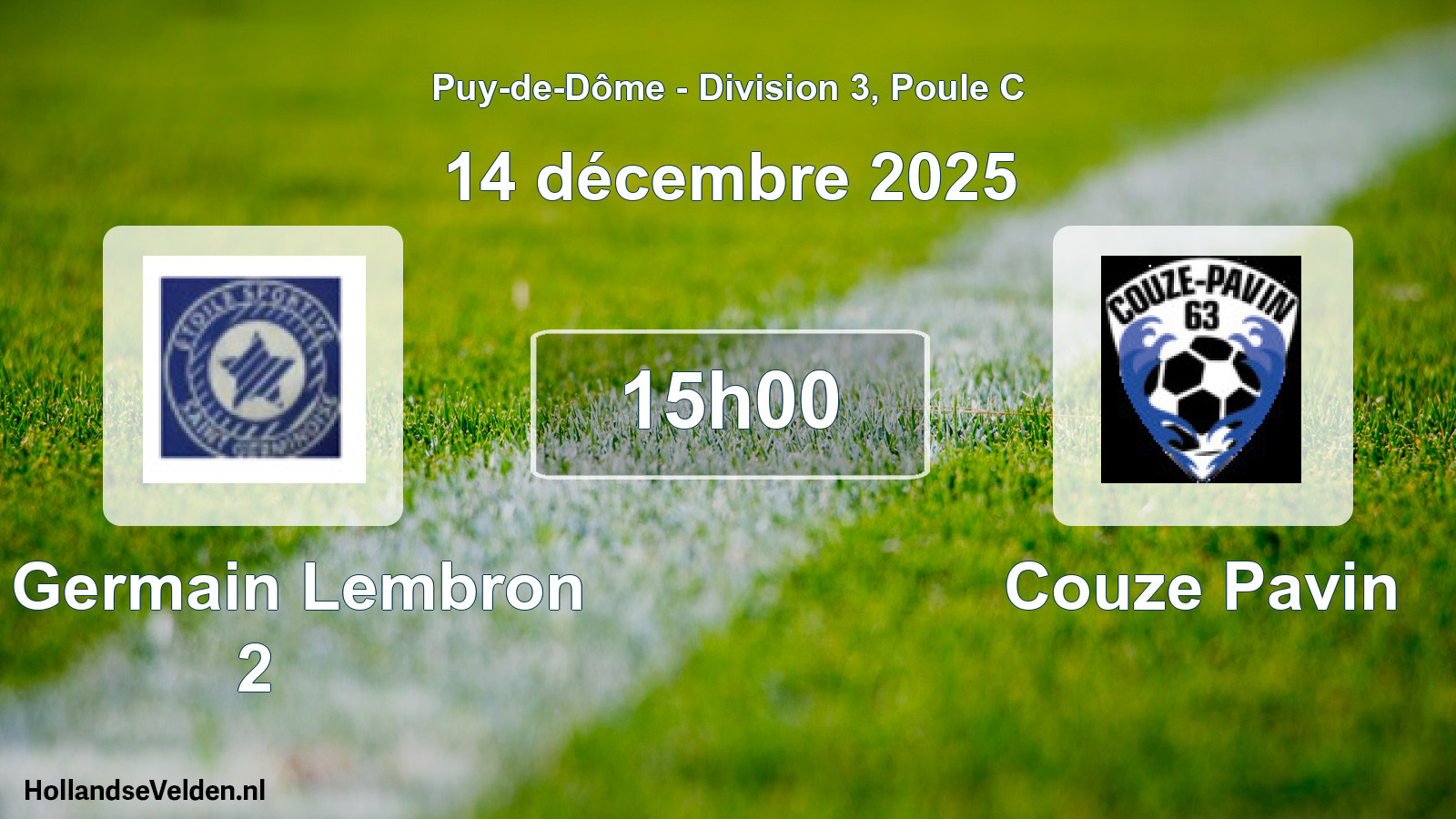 Geplande wedstrijd: St Germain Lembron 2 - Couze Pavin (14 december 2025)