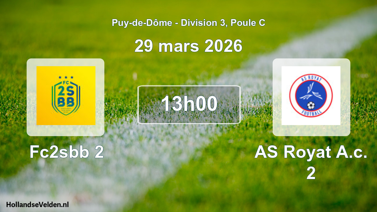Match programmé: Fc2sbb 2 - AS Royat A.c. 2 (29 mars 2026)