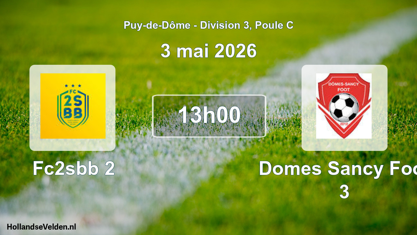 Geplande wedstrijd: Fc2sbb 2 - Domes Sancy Foot 3 (3 mei 2026)
