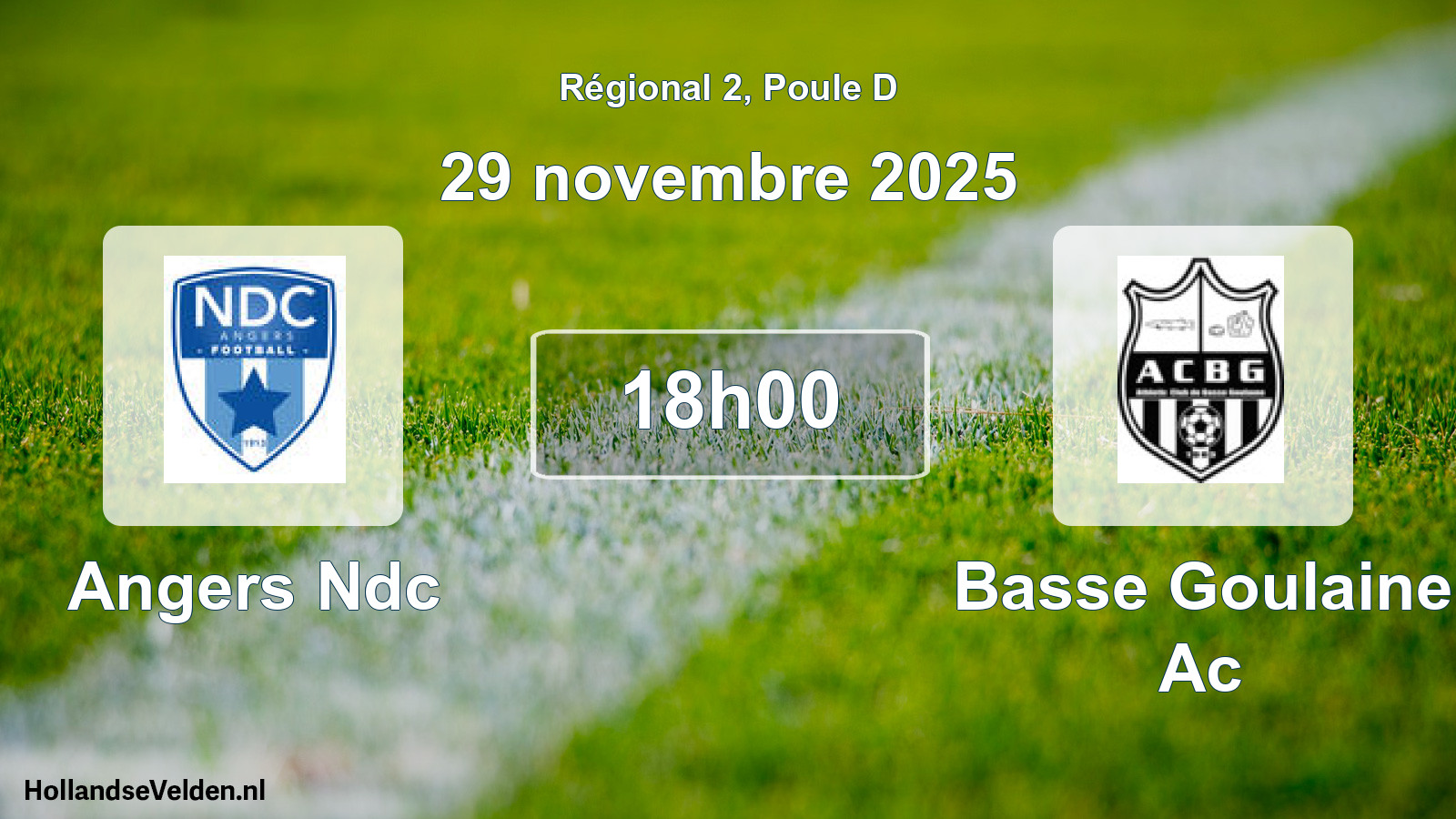 Geplande wedstrijd: Angers Ndc - Basse Goulaine Ac (29 novembre 2025)