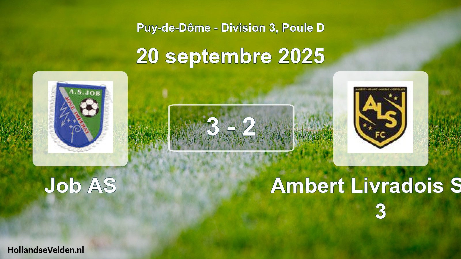 Gespeelde wedstrijd: Job AS - Ambert Livradois Sud 3 3 - 2 (20 september 2025)
