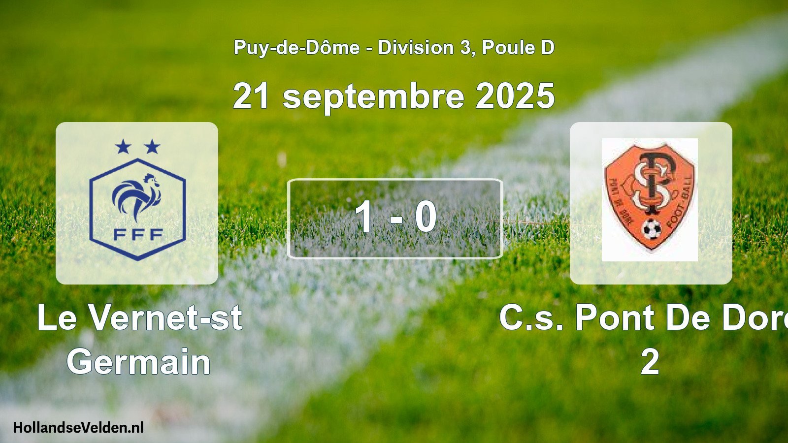 Gespeelde wedstrijd: Le Vernet-st Germain - C.s. Pont De Dore 2 1 - 0 (21 september 2025)