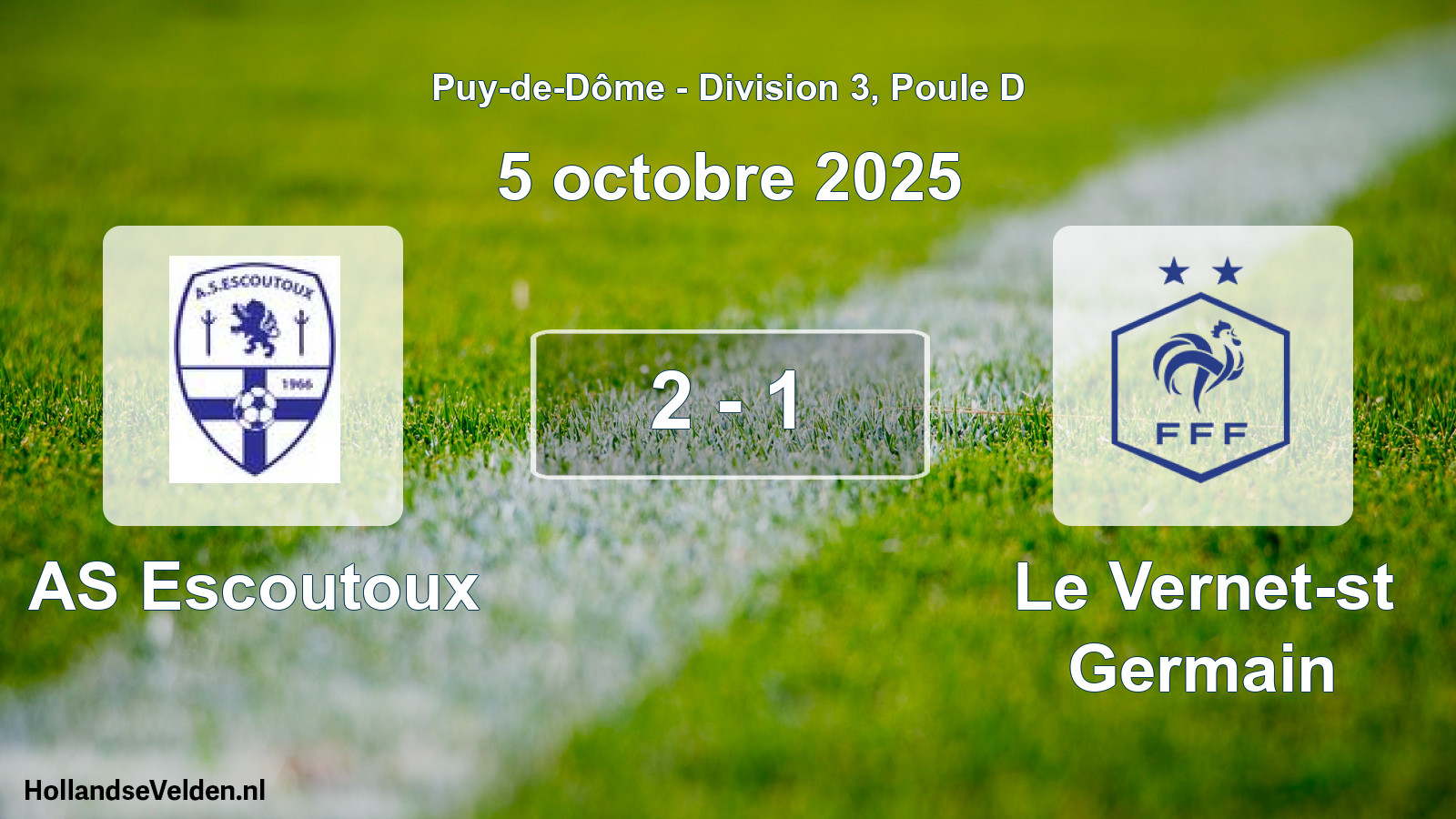 Gespeelde wedstrijd: AS Escoutoux - Le Vernet-st Germain 2 - 1 (5 oktober 2025)