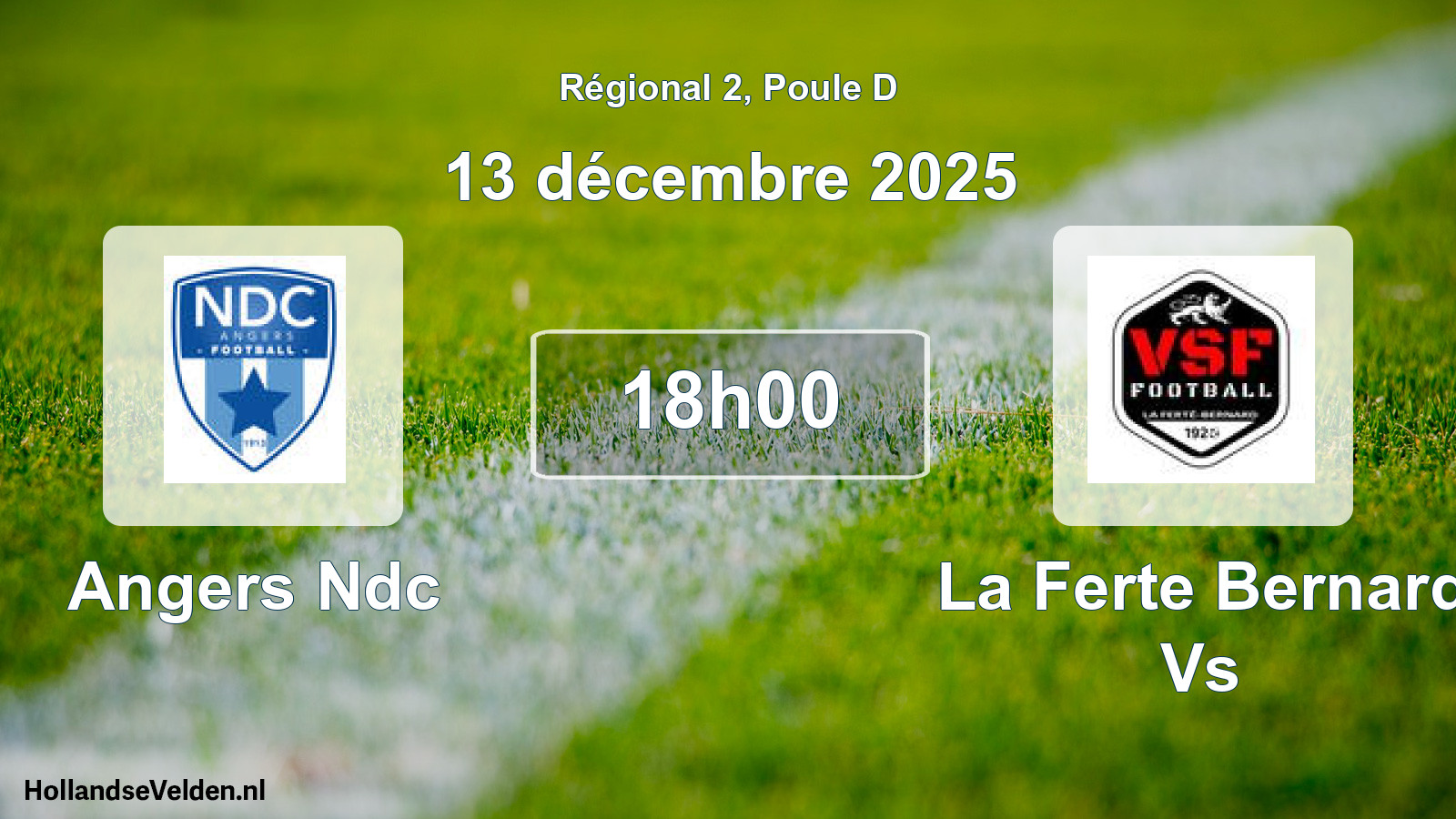 Geplande wedstrijd: Angers Ndc - La Ferte Bernard Vs (13 december 2025)