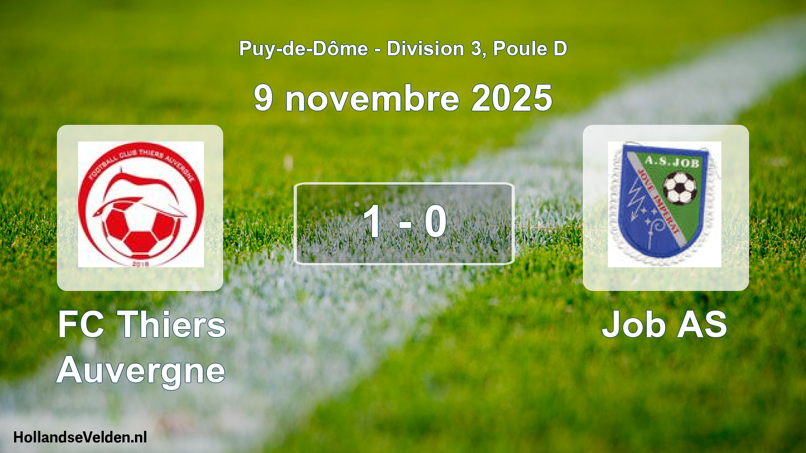 Gespeelde wedstrijd: FC Thiers Auvergne - Job AS 1 - 0 (9 november 2025)