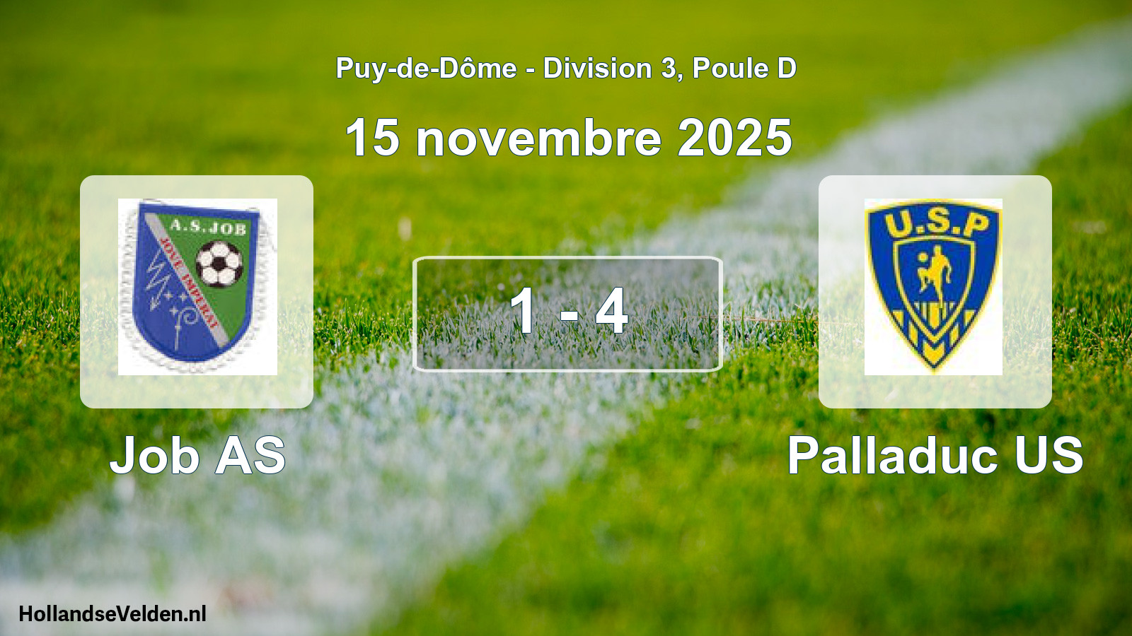 Gespeelde wedstrijd: Job AS - Palladuc US 1 - 4 (15 november 2025)