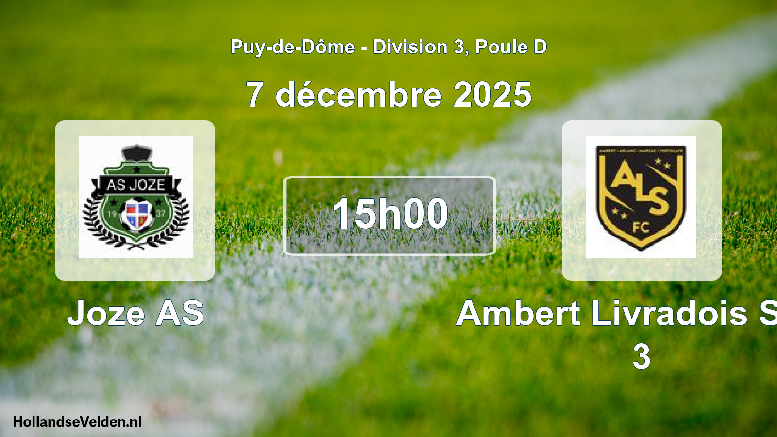 Match programmé: Joze AS - Ambert Livradois Sud 3 (7 décembre 2025)