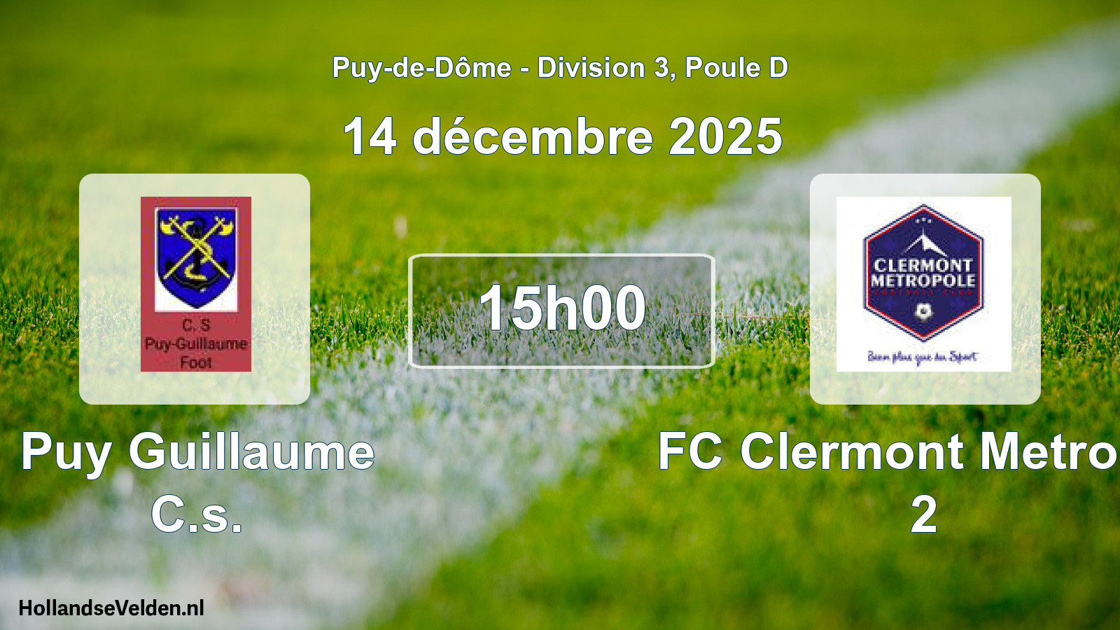 Geplande wedstrijd: Puy Guillaume C.s. - FC Clermont Metropol 2 (14 december 2025)