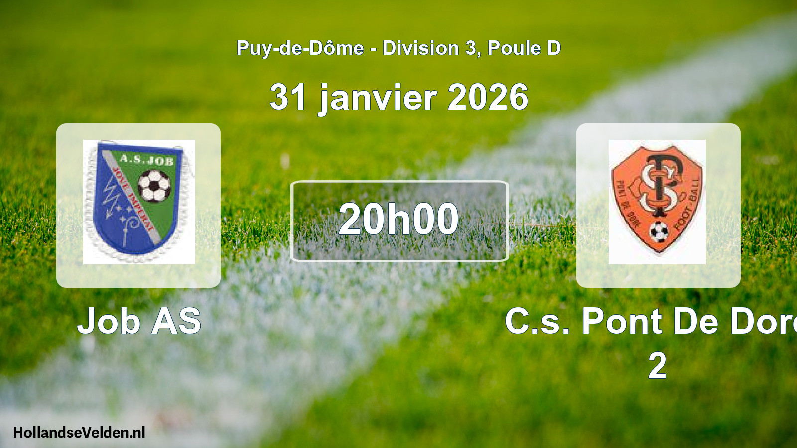Geplande wedstrijd: Job AS - C.s. Pont De Dore 2 (31 januari 2026)