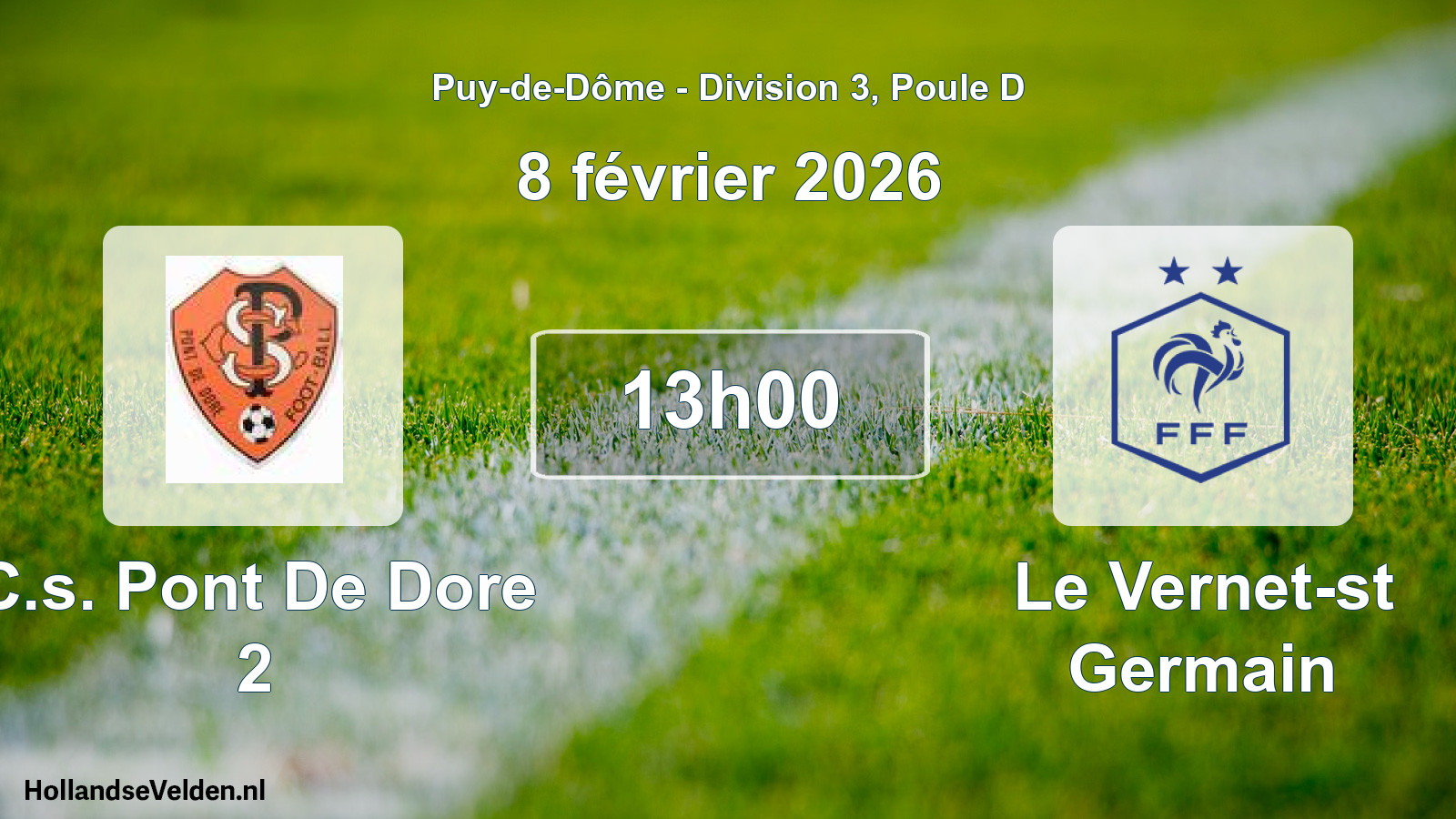 Match programmé: C.s. Pont De Dore 2 - Le Vernet-st Germain (8 février 2026)