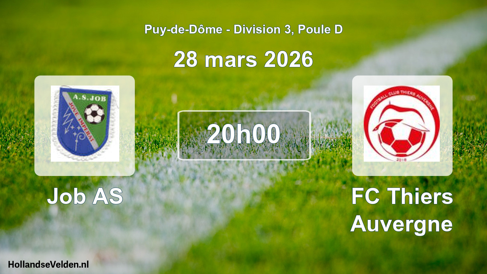 Match programmé: Job AS - FC Thiers Auvergne (28 mars 2026)