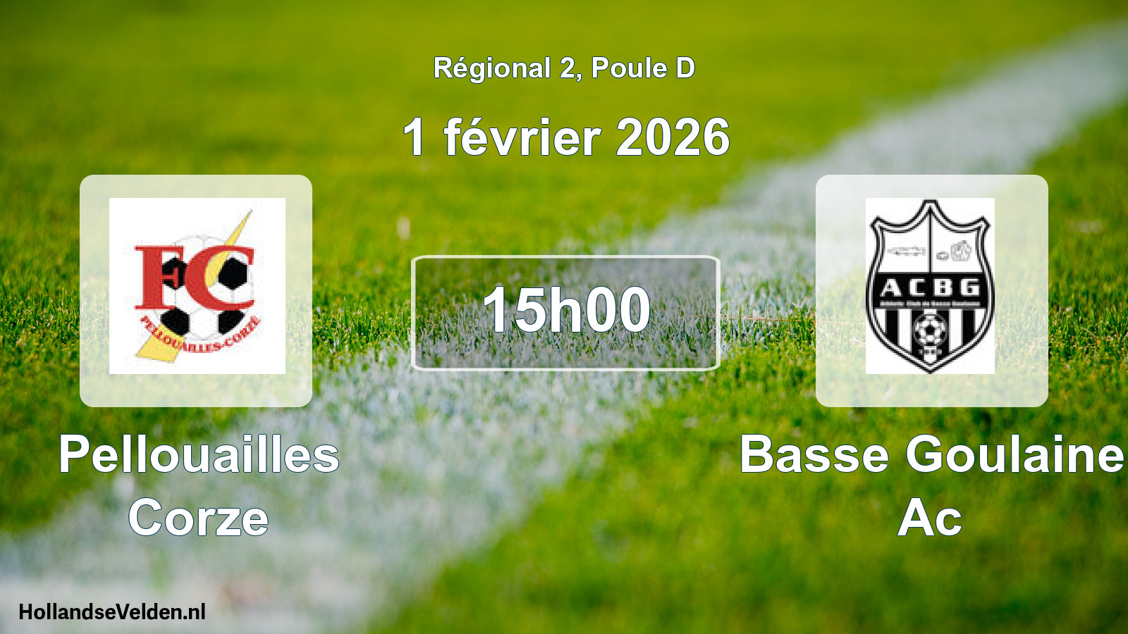 Geplande wedstrijd: Pellouailles Corze - Basse Goulaine Ac (1 februari 2026)