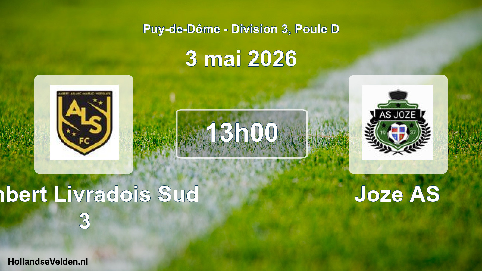 Match programmé: Ambert Livradois Sud 3 - Joze AS (3 mai 2026)