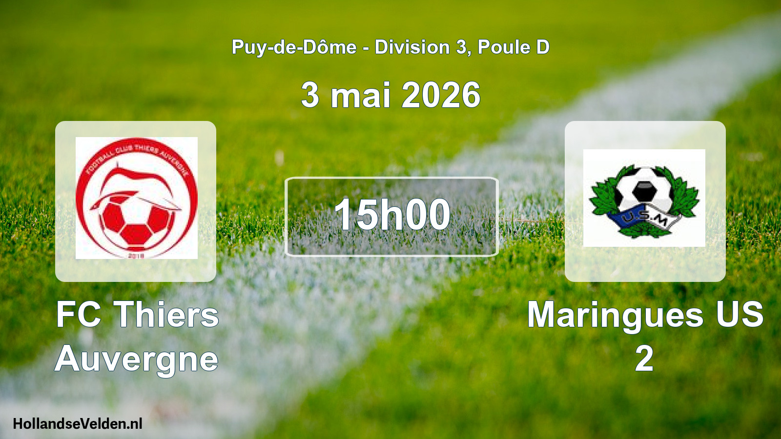 Match programmé: FC Thiers Auvergne - Maringues US 2 (3 mai 2026)