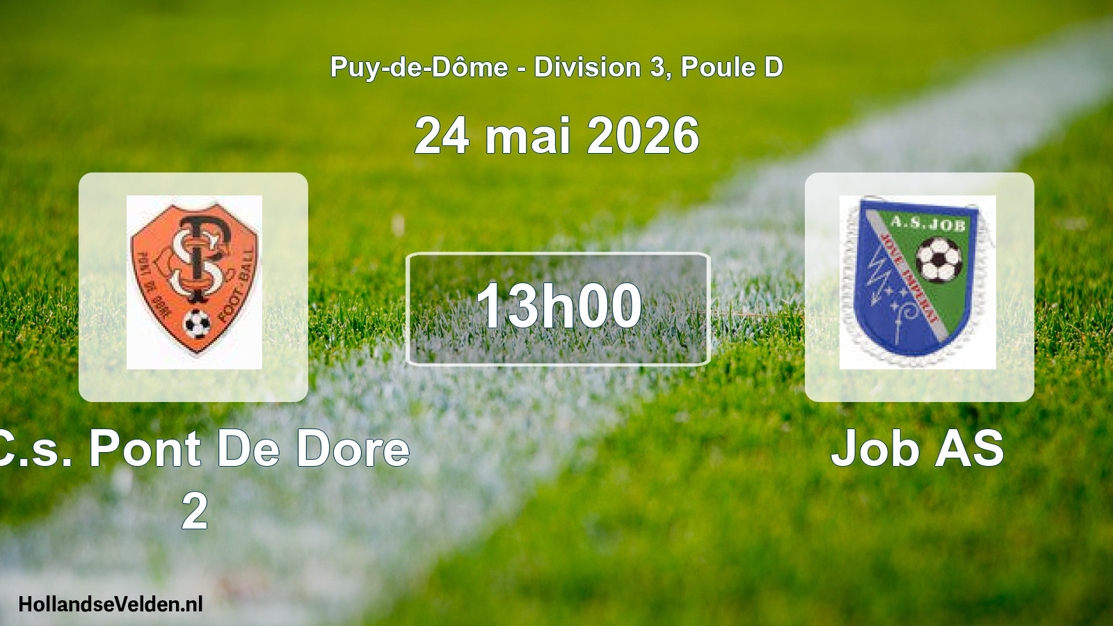 Geplande wedstrijd: C.s. Pont De Dore 2 - Job AS (24 mei 2026)
