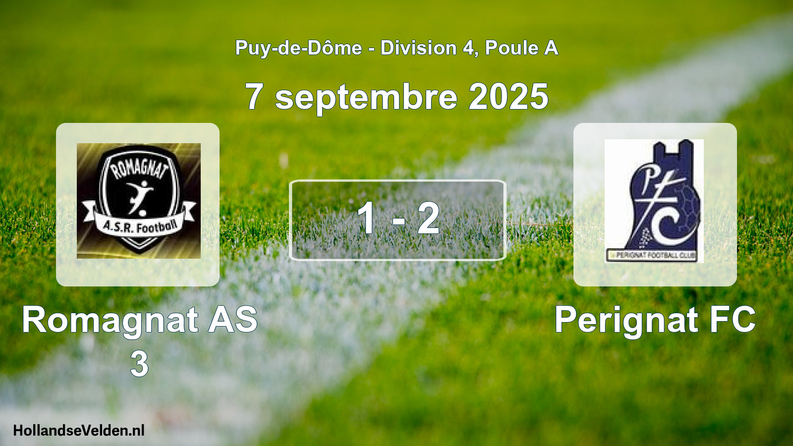 Match joué: Romagnat AS 3 - Perignat FC 1 - 2 (7 septembre 2025)
