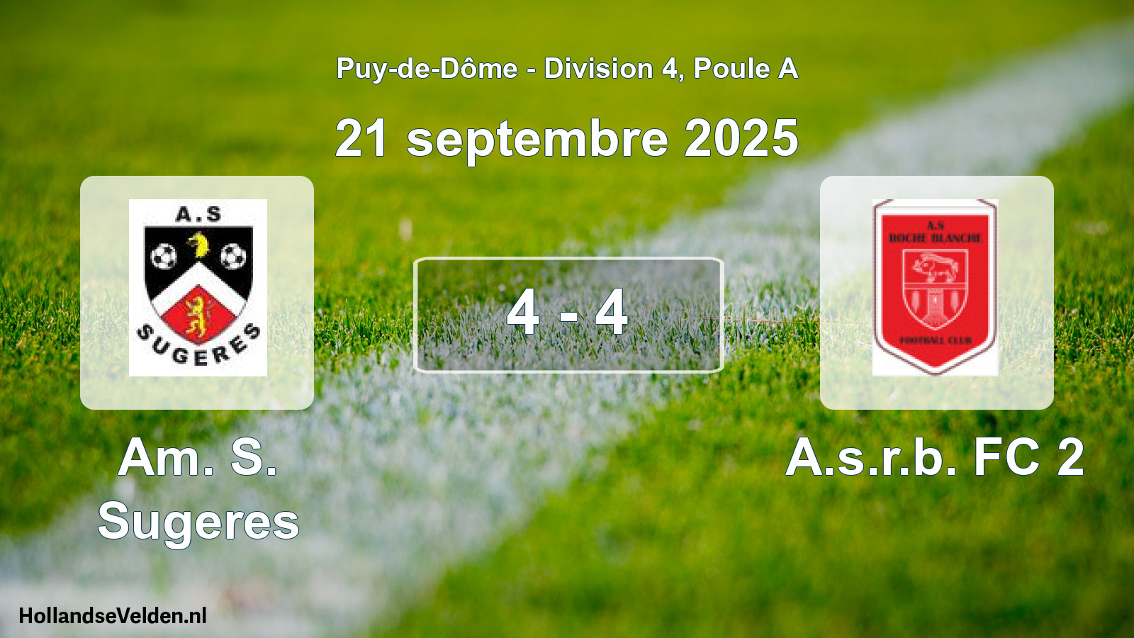 Match joué: Am. S. Sugeres - A.s.r.b. FC 2 4 - 4 (21 septembre 2025)