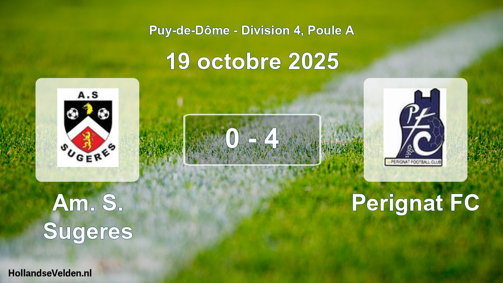 Match joué: Am. S. Sugeres - Perignat FC 0 - 4 (19 octobre 2025)