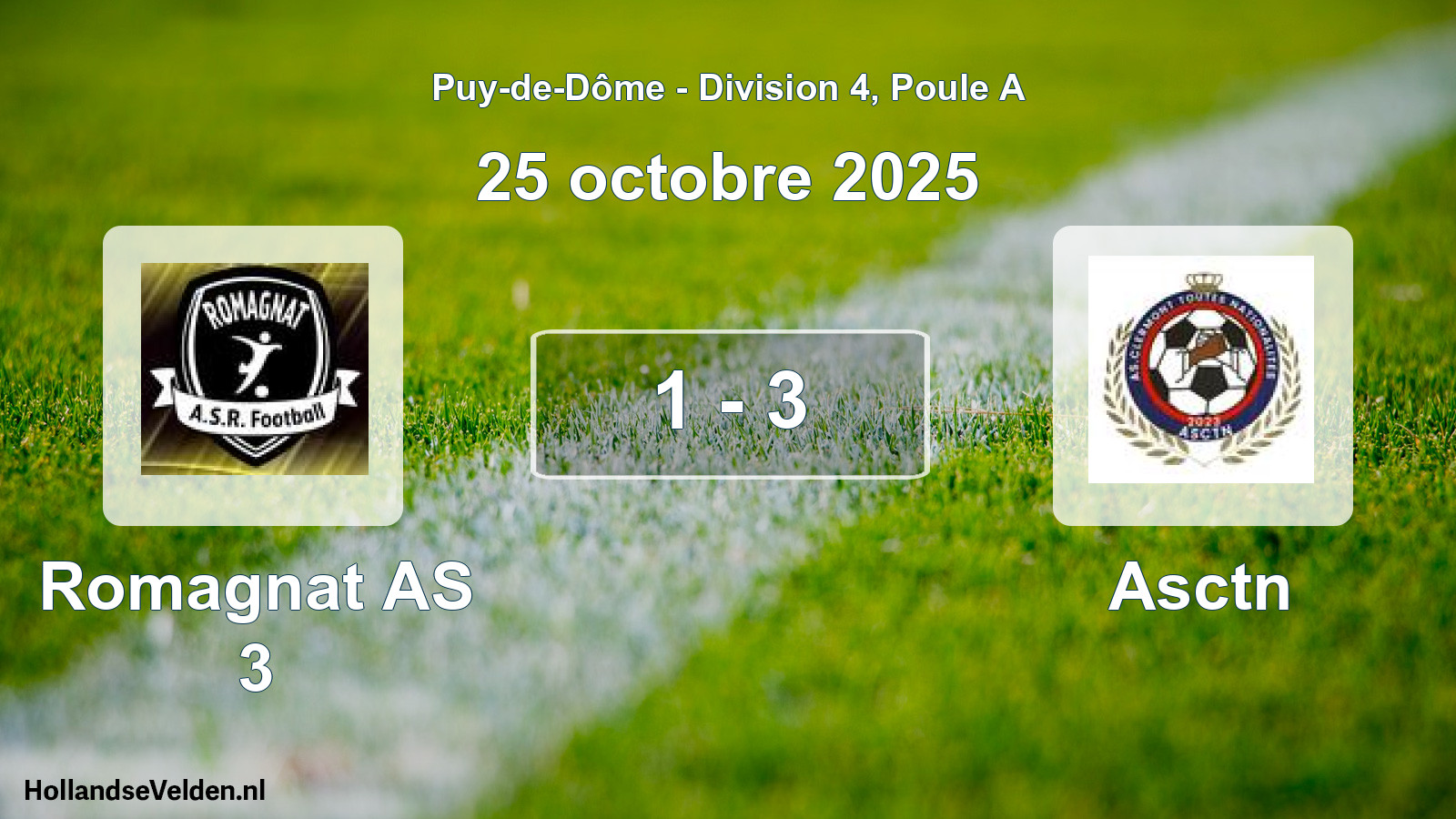 Gespeelde wedstrijd: Romagnat AS 3 - Asctn 1 - 3 (25 oktober 2025)