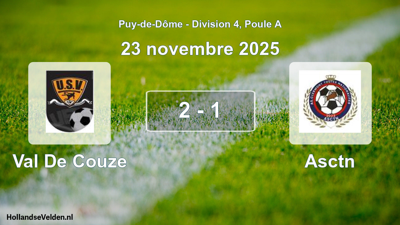 Gespeelde wedstrijd: Val De Couze - Asctn 2 - 1 (23 november 2025)