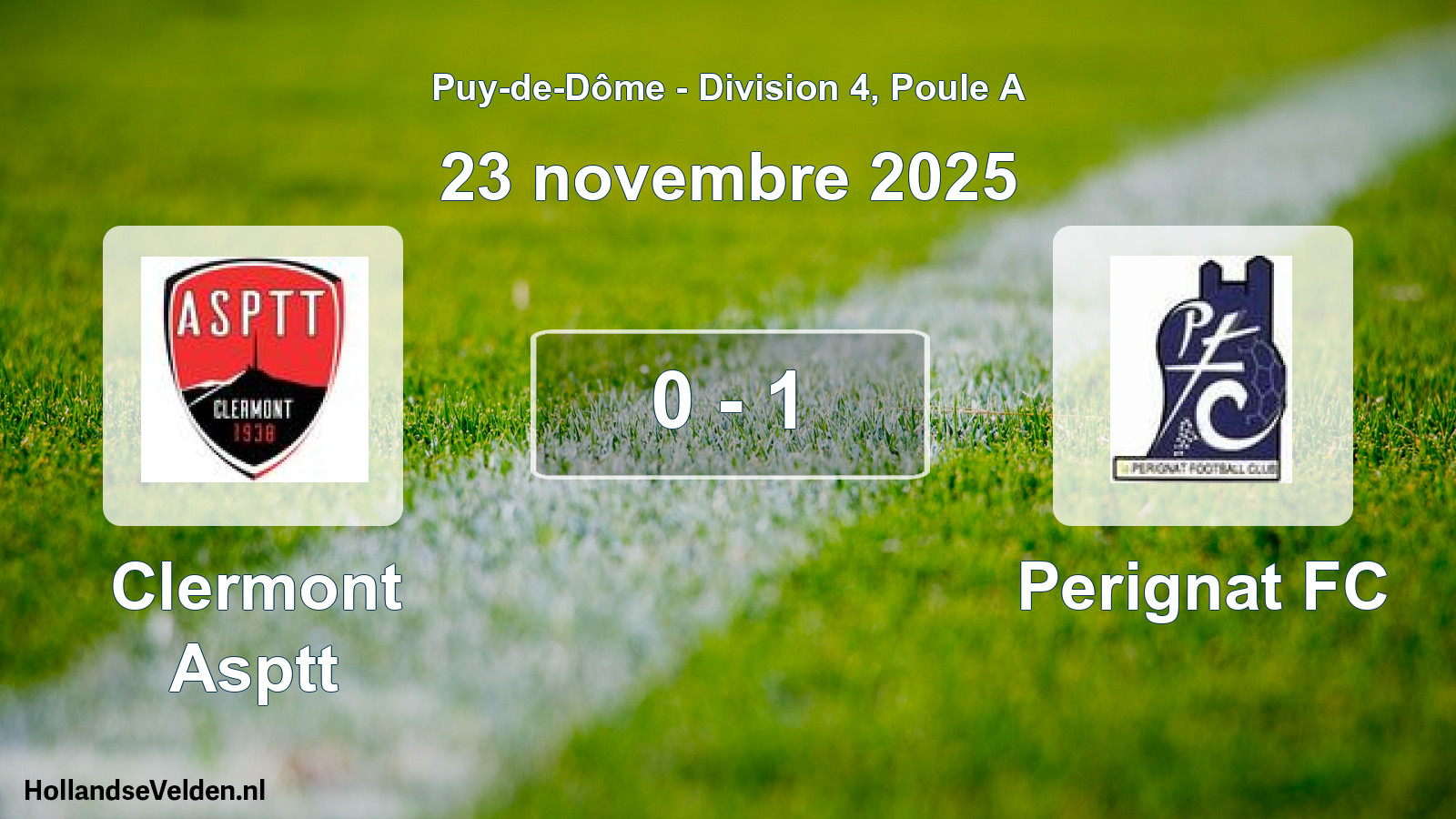 Gespeelde wedstrijd: Clermont Asptt - Perignat FC 0 - 1 (23 november 2025)