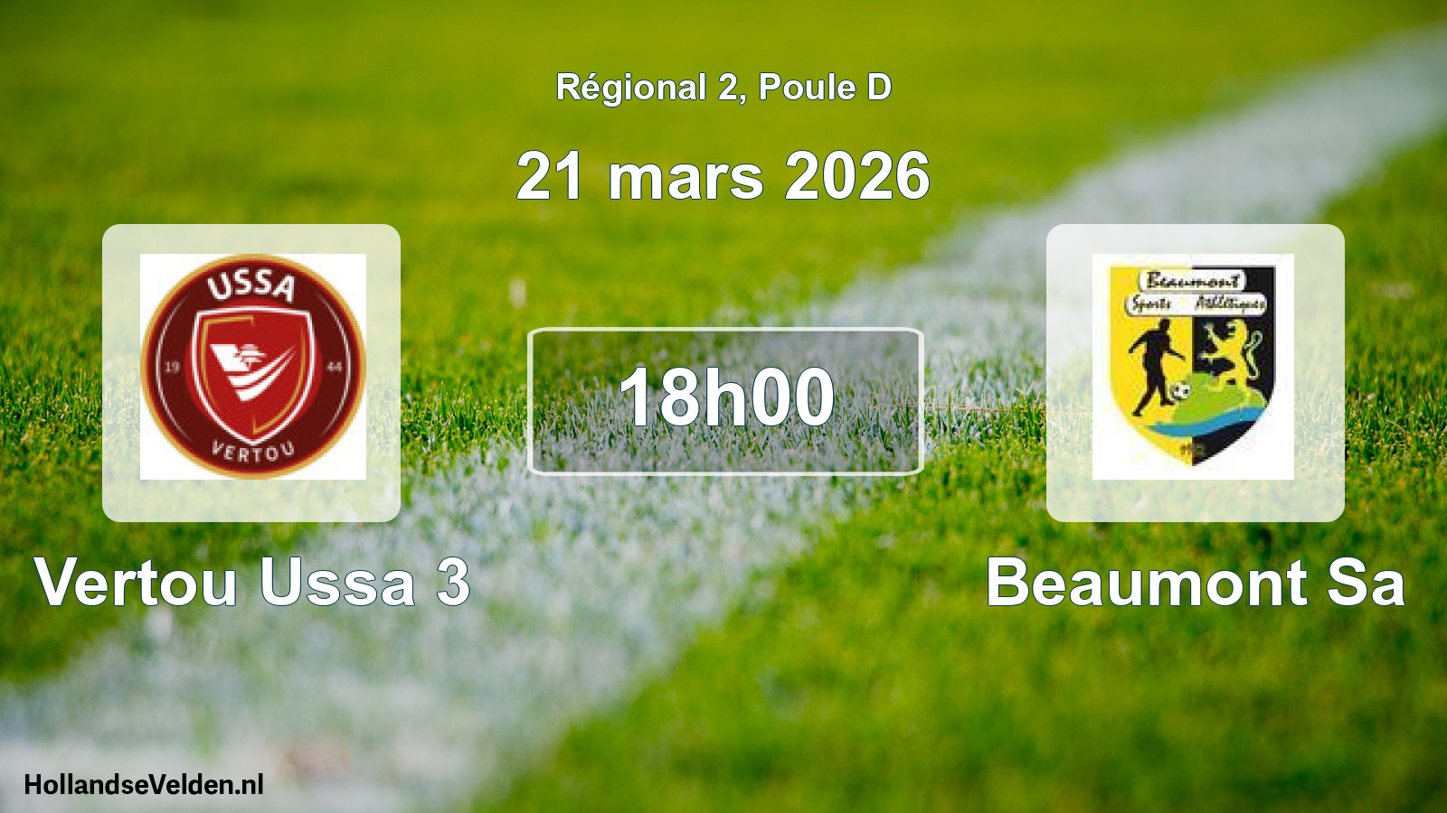 Geplande wedstrijd: Vertou Ussa 3 - Beaumont Sa (21 mars 2026)
