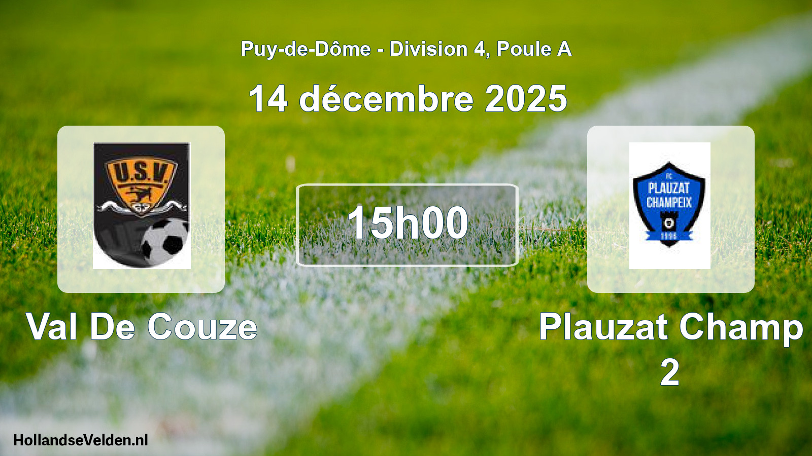Geplande wedstrijd: Val De Couze - Plauzat Champ 2 (14 december 2025)