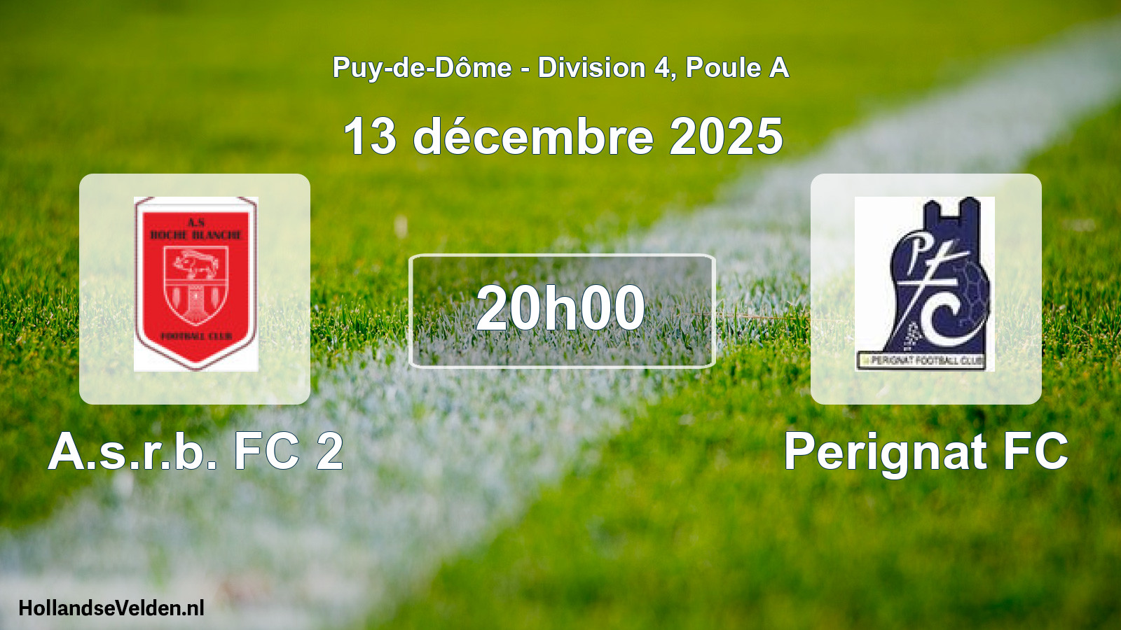 Geplande wedstrijd: A.s.r.b. FC 2 - Perignat FC (13 december 2025)