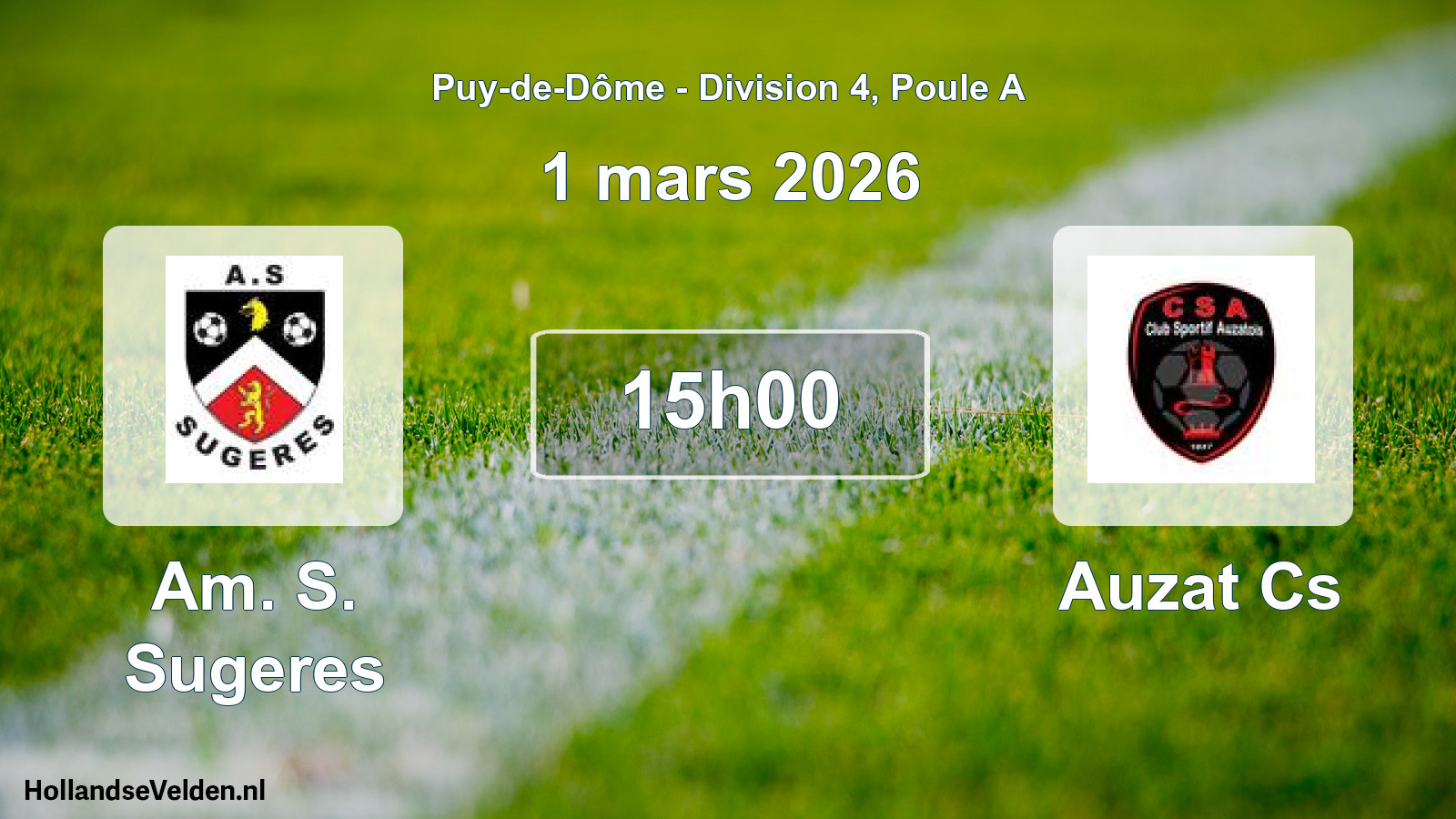 Match programmé: Am. S. Sugeres - Auzat Cs (1 mars 2026)