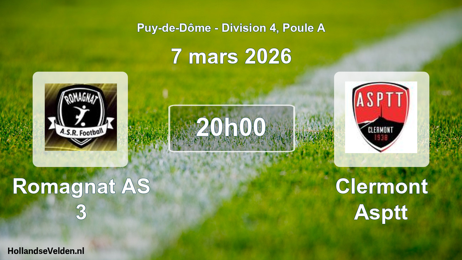 Geplande wedstrijd: Romagnat AS 3 - Clermont Asptt (7 maart 2026)
