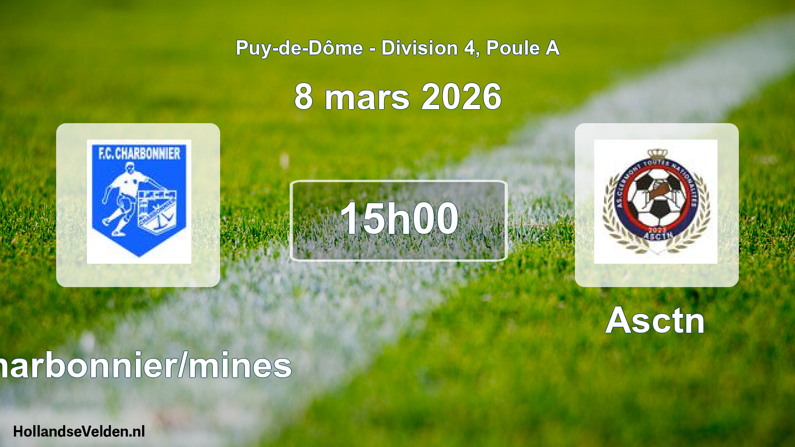 Match programmé: Charbonnier/mines - Asctn (8 mars 2026)