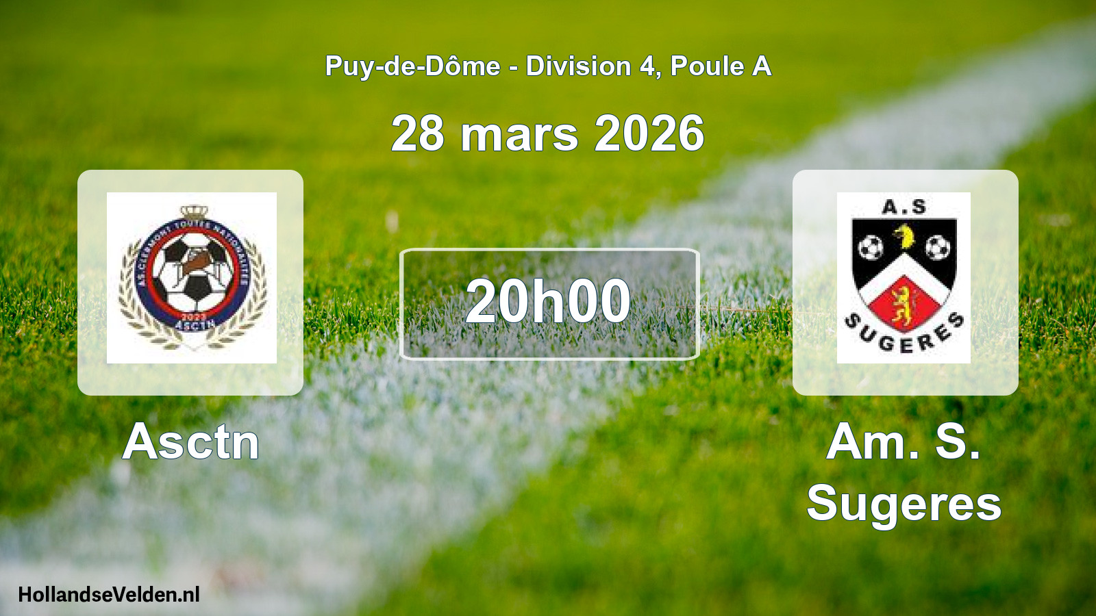 Match programmé: Asctn - Am. S. Sugeres (28 mars 2026)