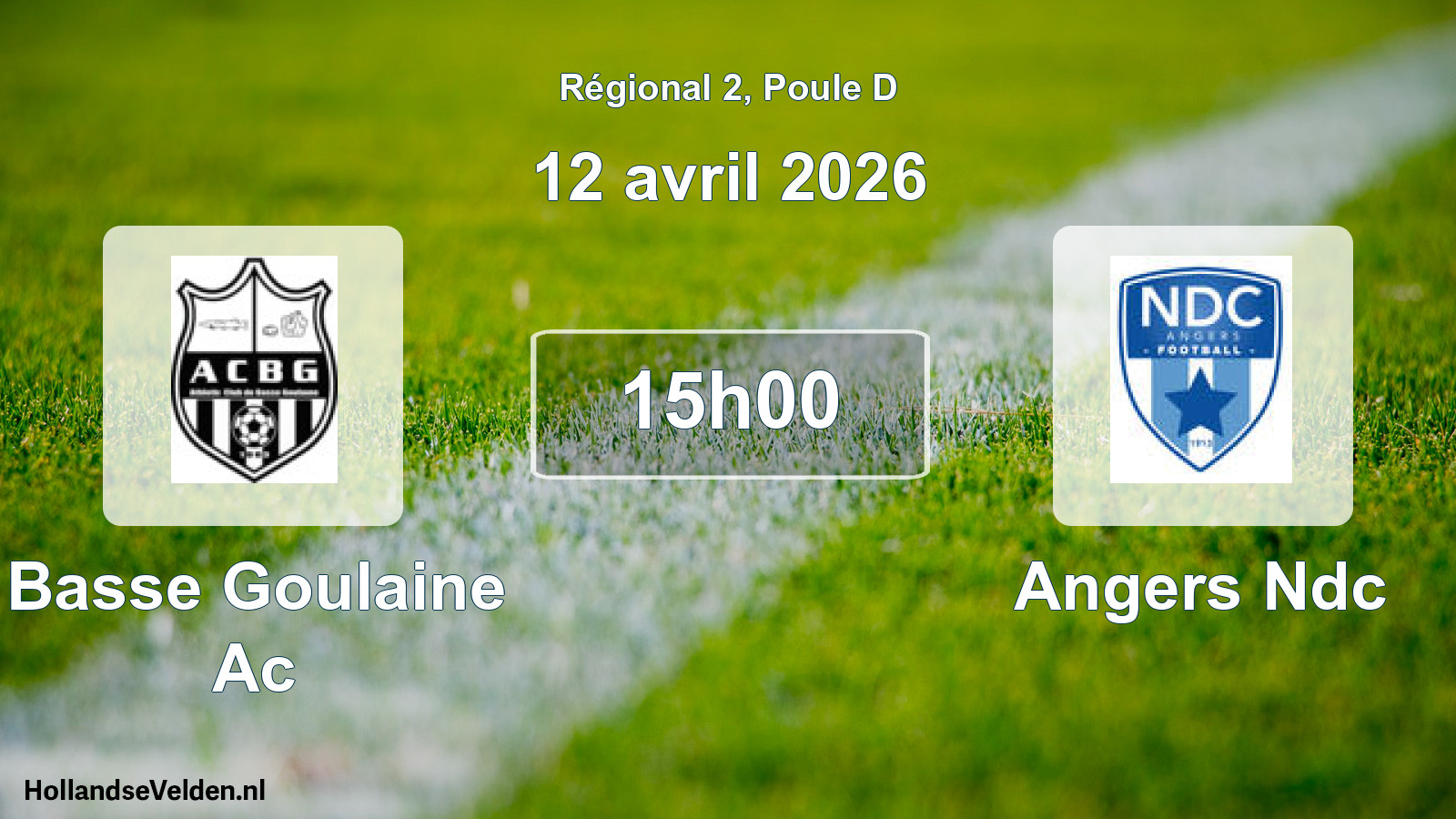 Geplande wedstrijd: Basse Goulaine Ac - Angers Ndc (12 april 2026)
