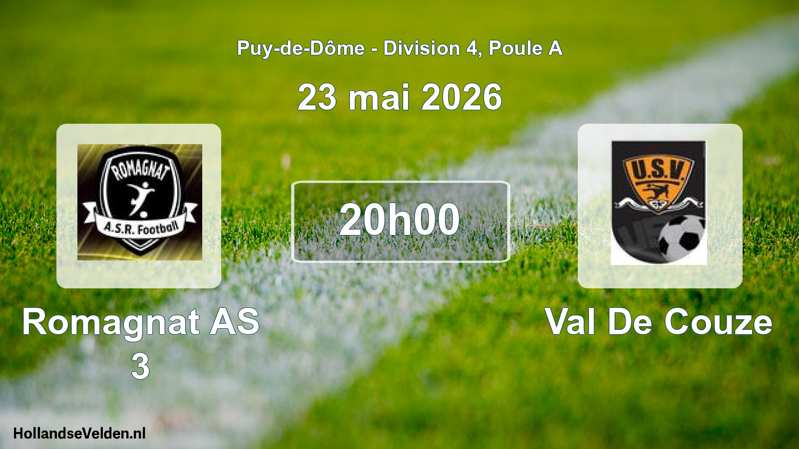 Geplande wedstrijd: Romagnat AS 3 - Val De Couze (23 mei 2026)