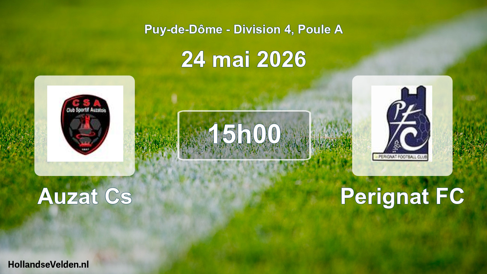 Match programmé: Auzat Cs - Perignat FC (24 mai 2026)