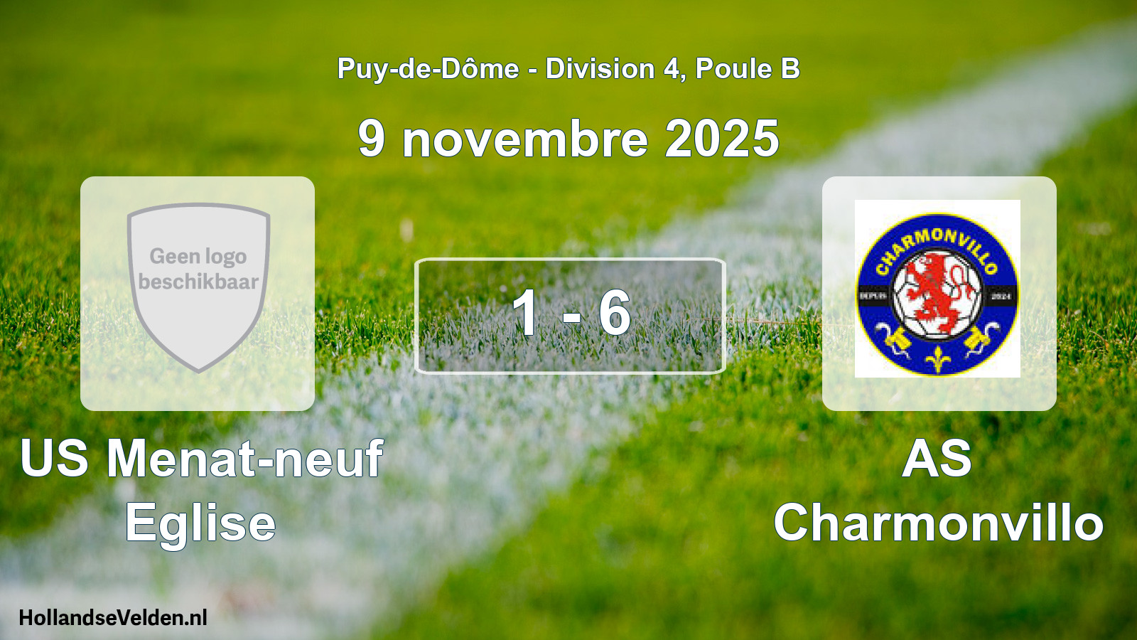 Gespeelde wedstrijd: US Menat-neuf Eglise - AS Charmonvillo 1 - 6 (9 november 2025)