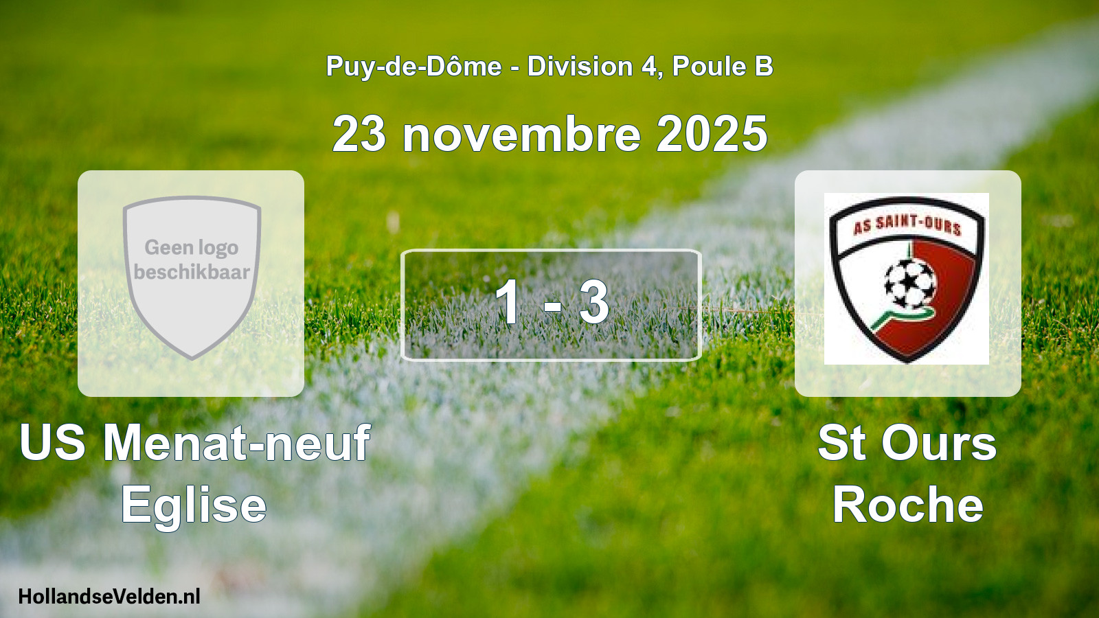 Gespeelde wedstrijd: US Menat-neuf Eglise - St Ours Roche 1 - 3 (23 november 2025)