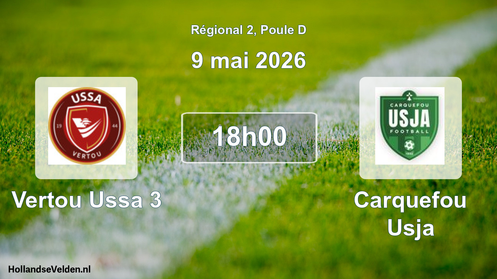 Geplande wedstrijd: Vertou Ussa 3 - Carquefou Usja (9 mai 2026)