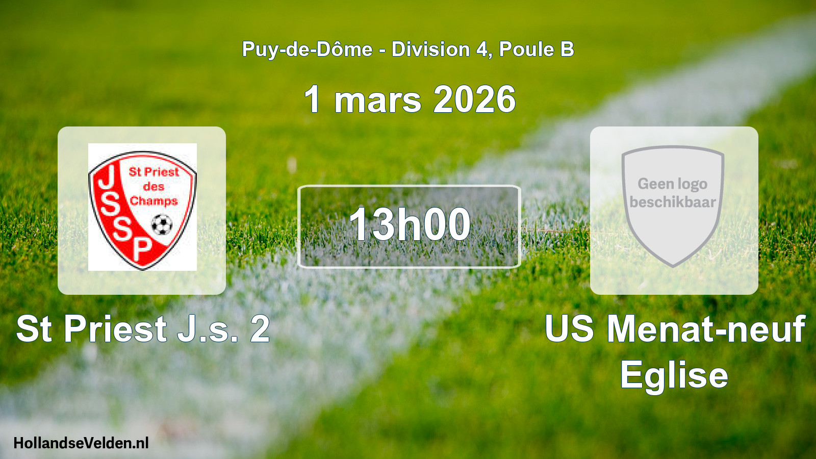 Geplande wedstrijd: St Priest J.s. 2 - US Menat-neuf Eglise (1 maart 2026)