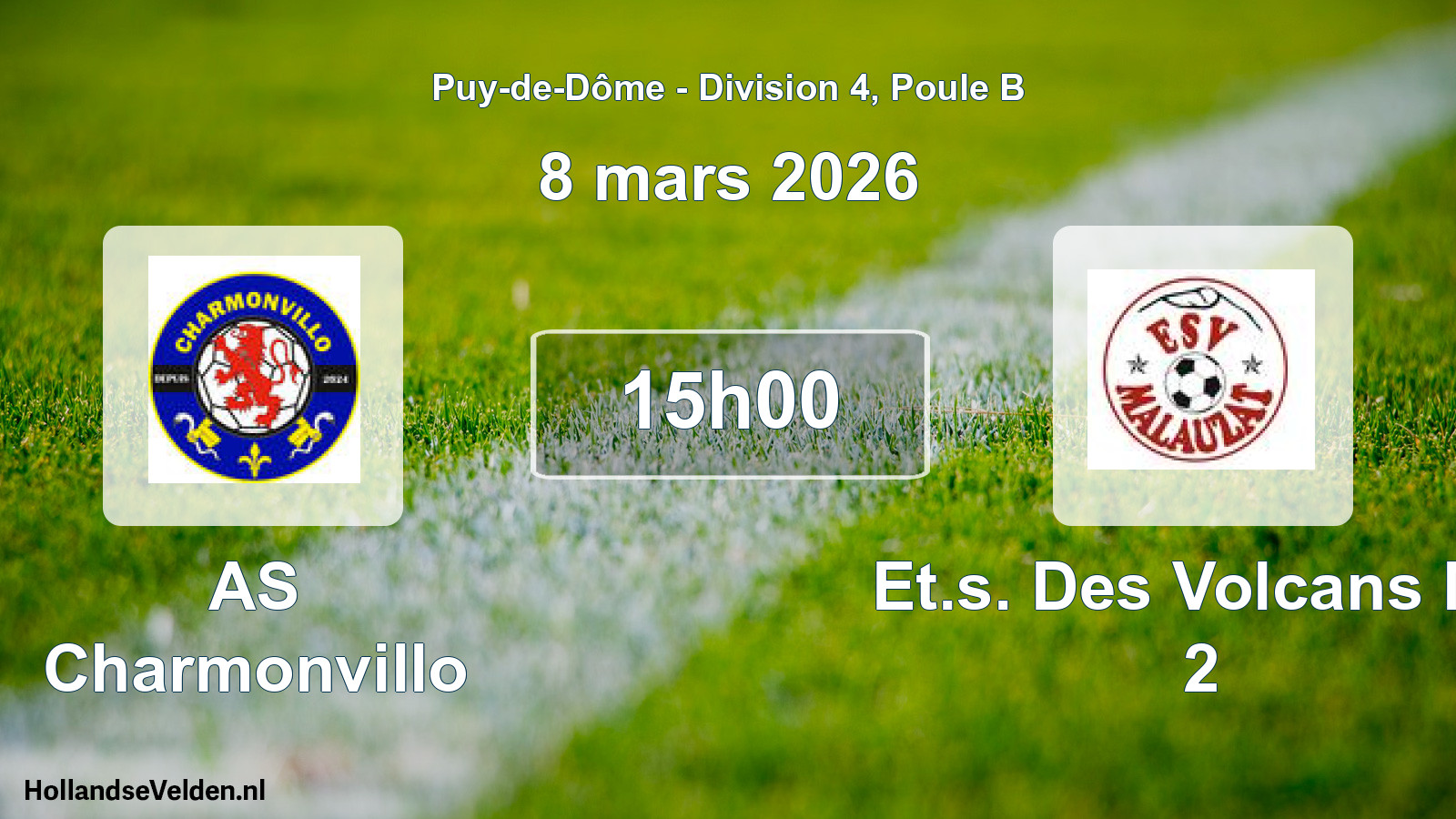 Geplande wedstrijd: AS Charmonvillo - Et.s. Des Volcans Ma 2 (8 maart 2026)