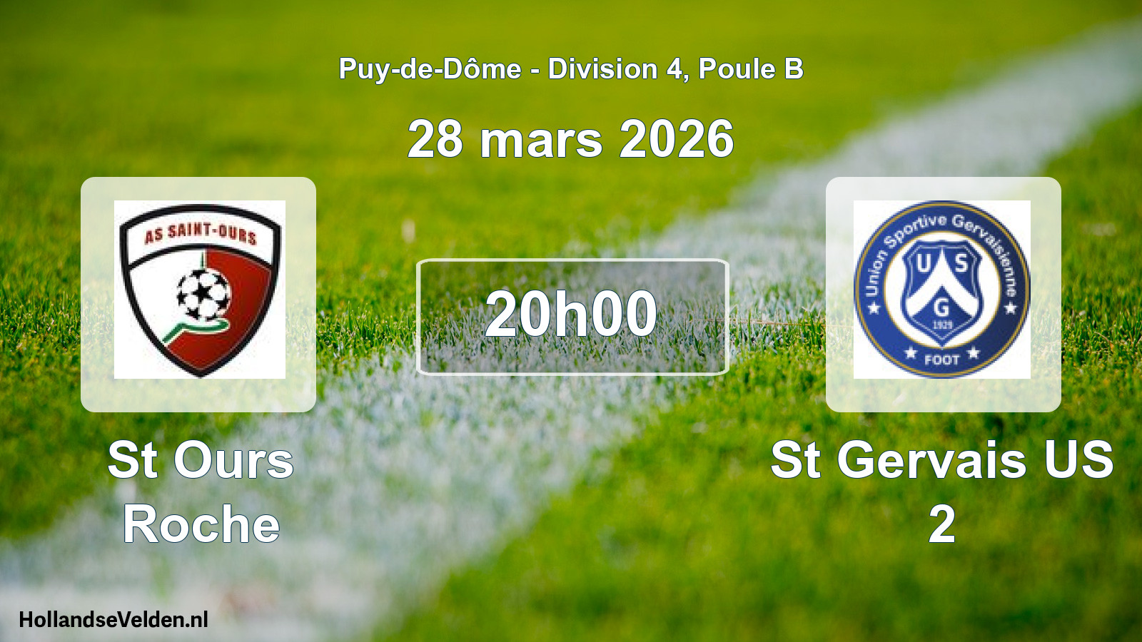 Scheduled Match: St Ours Roche - St Gervais US 2 (28 March 2026)