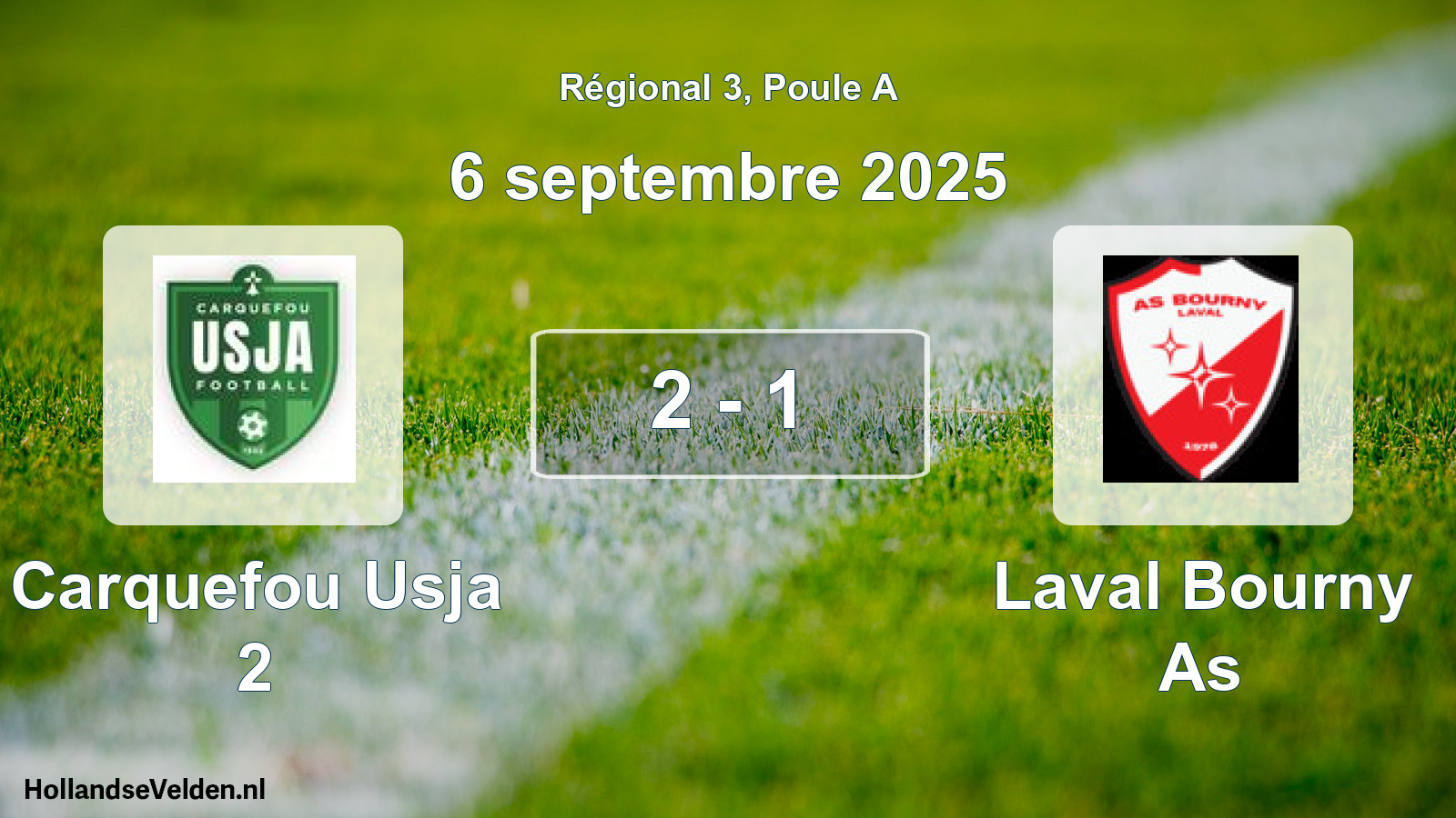 Total number of matches played: Carquefou Usja 2 - Laval Bourny As 2 - 1 (6 September 2025)