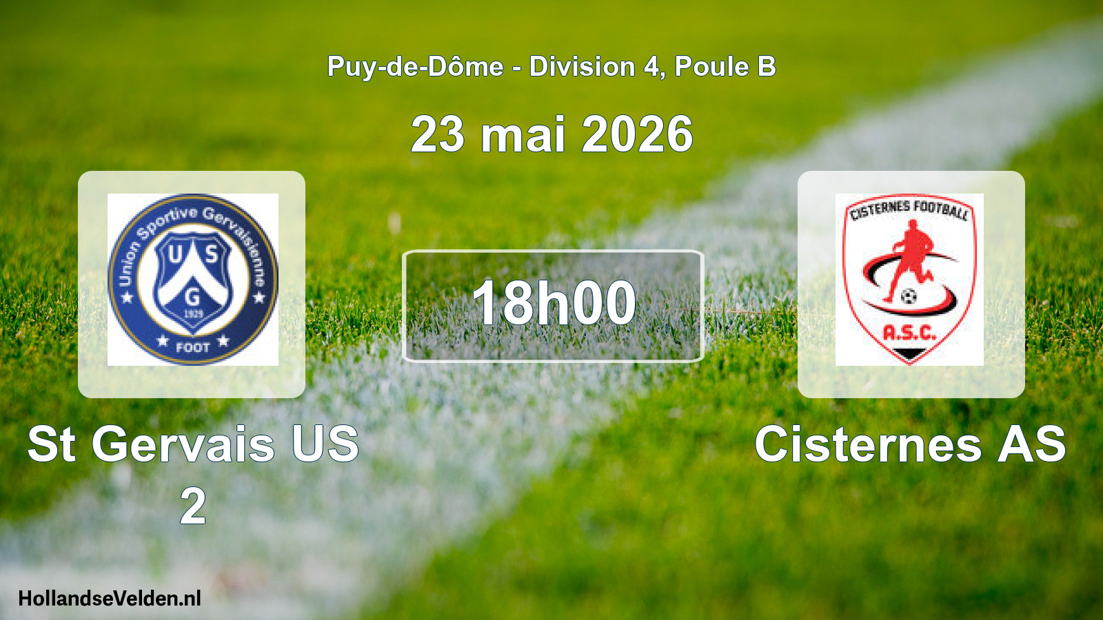 Geplande wedstrijd: St Gervais US 2 - Cisternes AS (23 mei 2026)