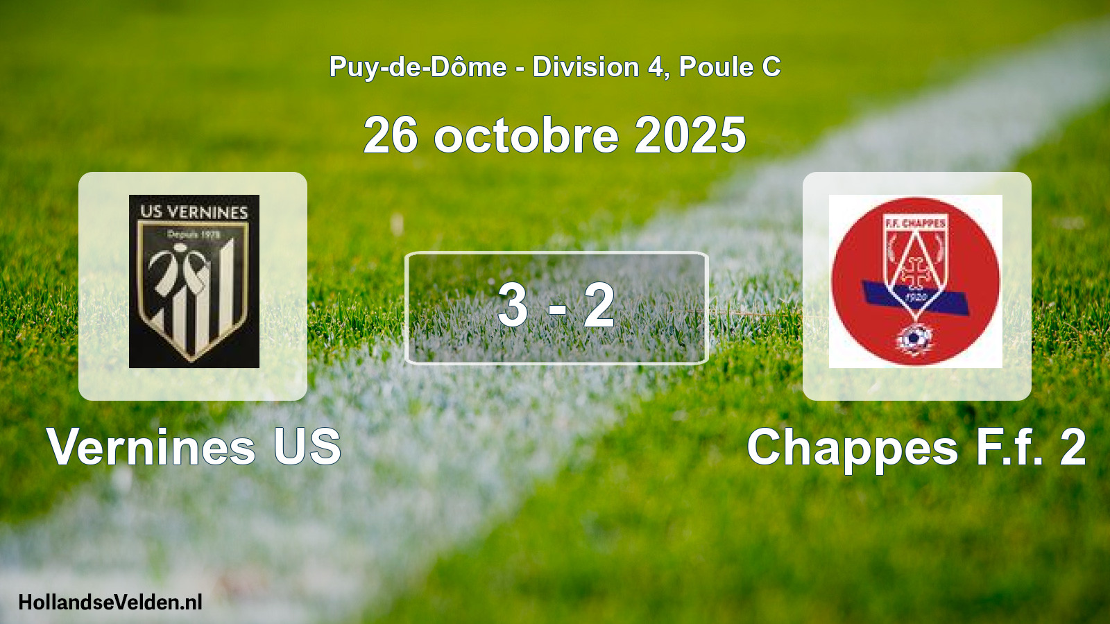 Match joué: Vernines US - Chappes F.f. 2 3 - 2 (26 octobre 2025)